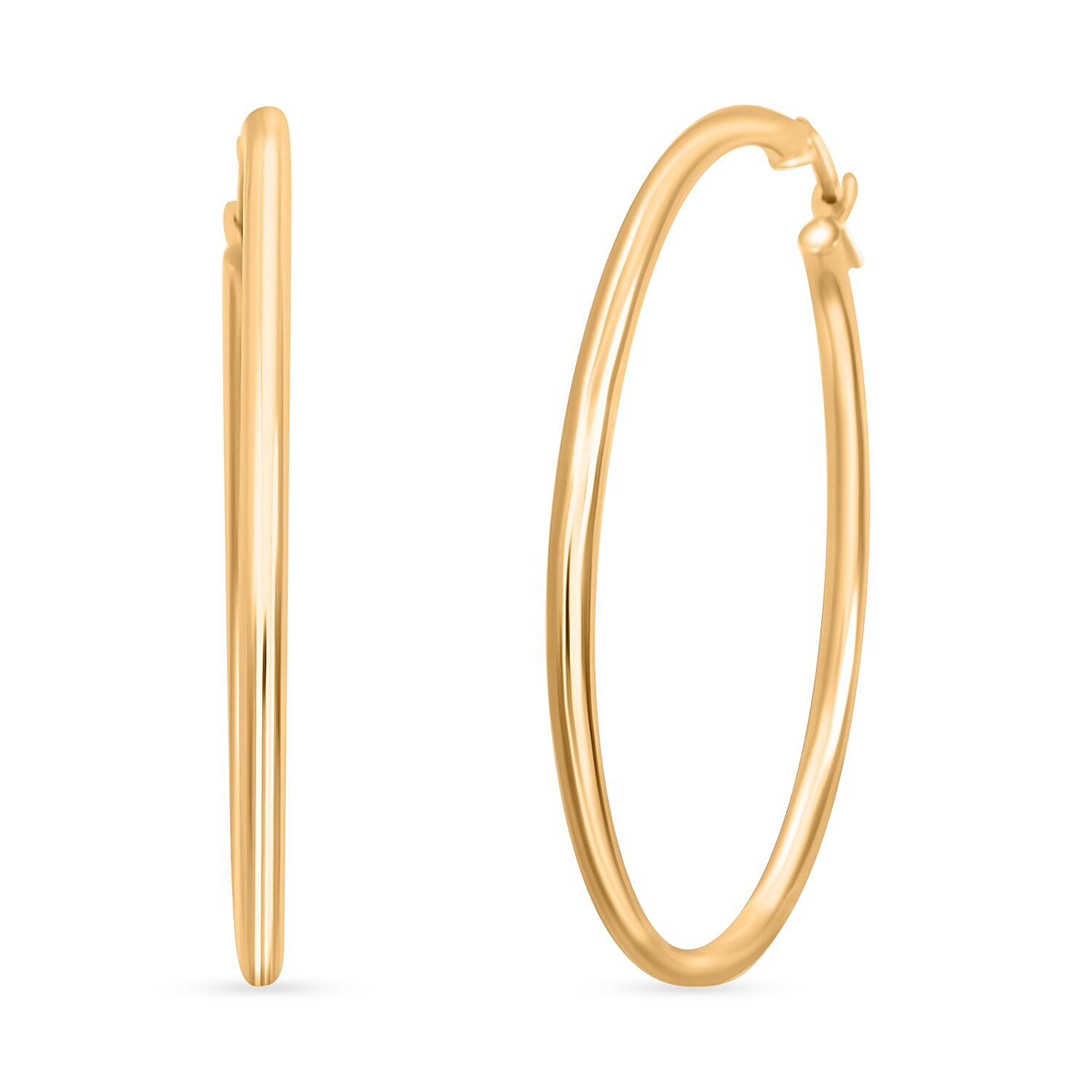 2x40mm Hoop Earrings in 10K Yellow Gold 2.5 Grams