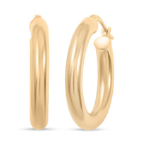4x25mm Hoop Earrings in 10K Yellow Gold 2.4 Grams