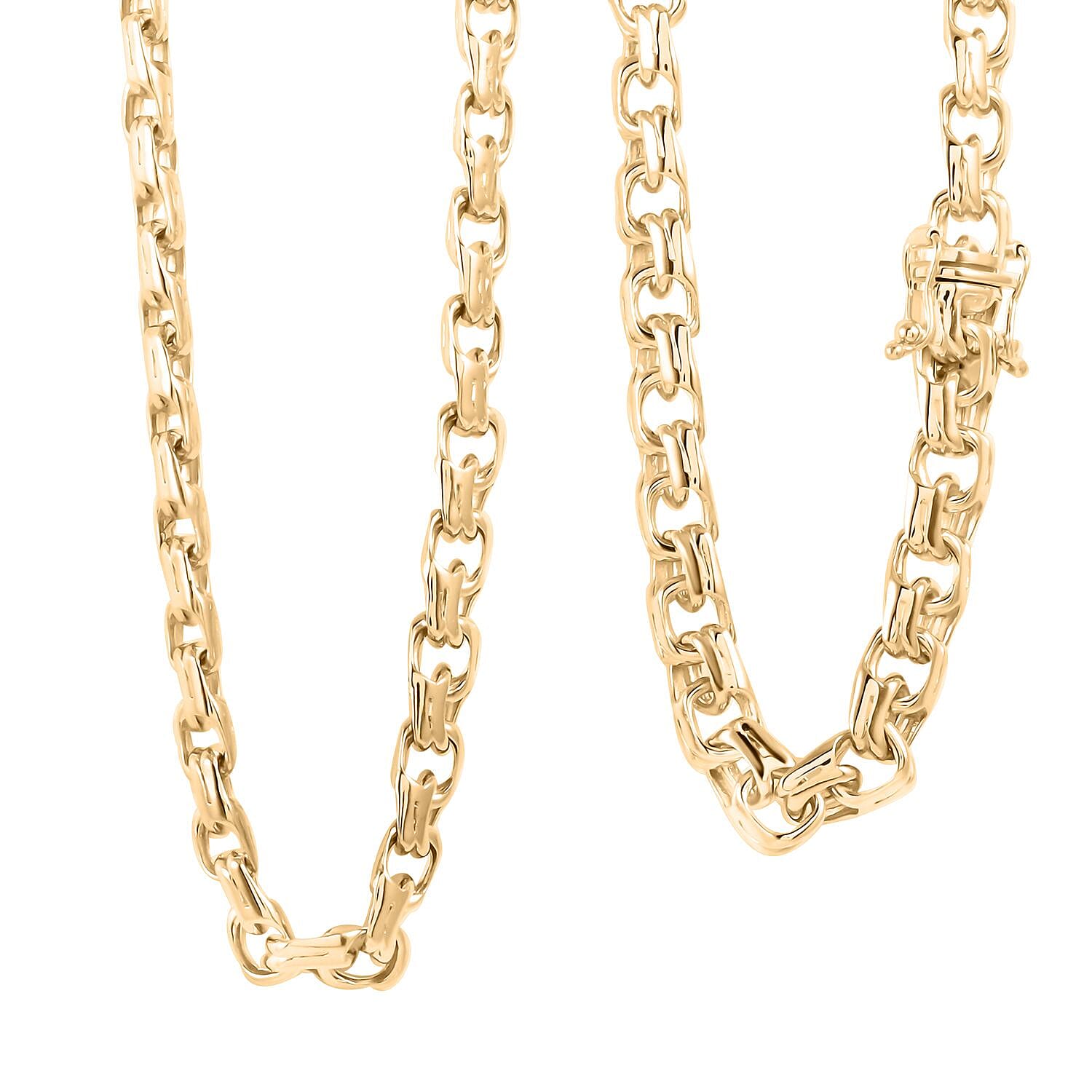 10K Yellow Gold 7.6 mm Chino Chain Necklace 20 Inches 26 Grams