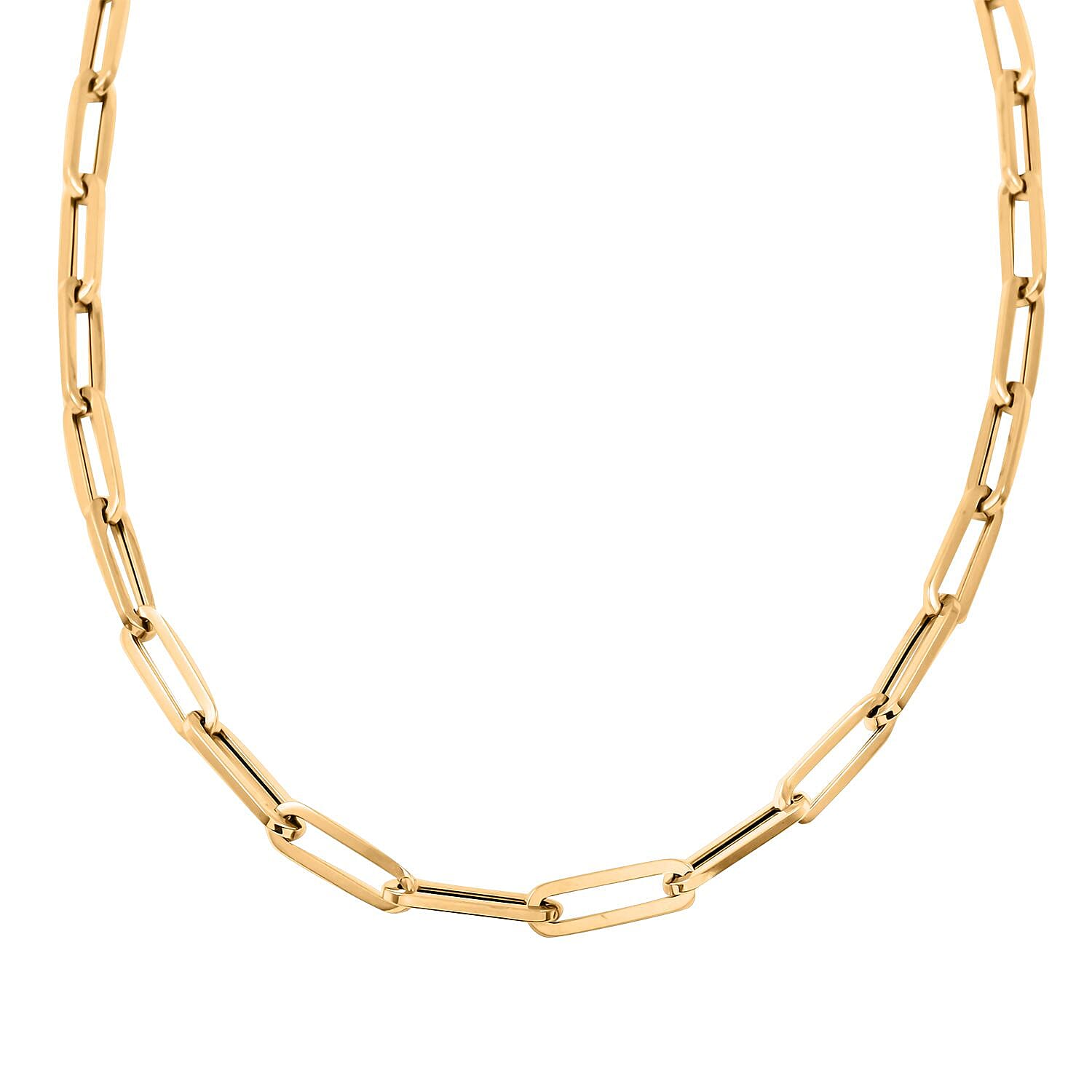 Paper Clip Chain Necklace in 14K Yellow Gold 7.4 Grams 16 Inches