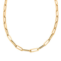Paper Clip Chain Necklace in 14K Yellow Gold 7.4 Grams 16 Inches