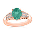 Luxoro Premium Kagem Zambian Emerald and G-H I2 Diamond Ring in 10K Rose Gold (Size 10.0) 2.08 ctw - Sticky add to cart bar