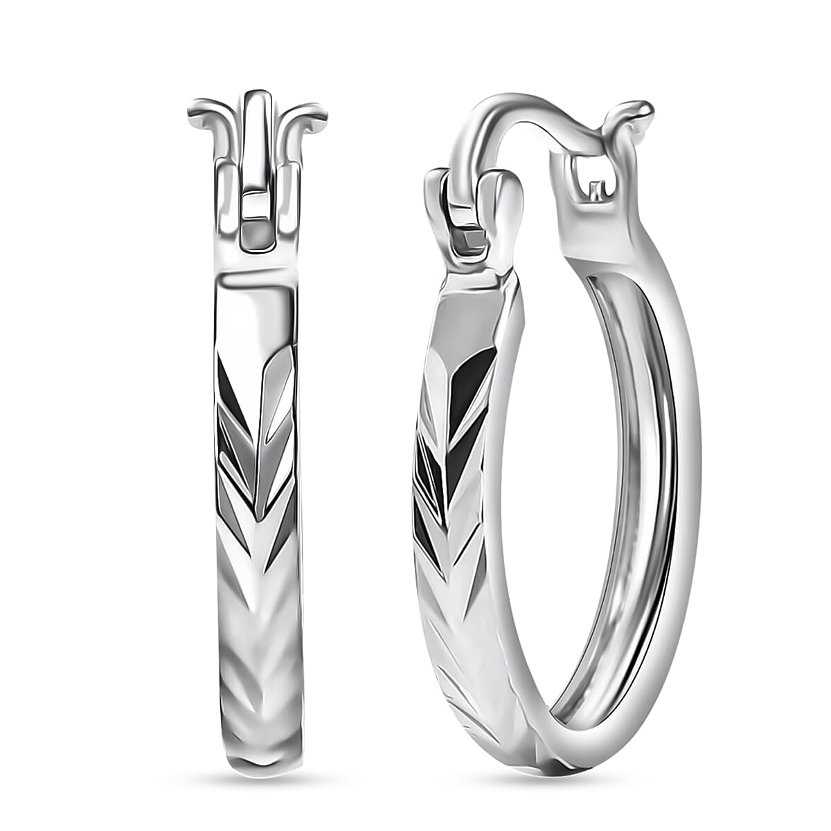 Hoop Earrings in 950 Platinum 3.40 Grams (Del. in 10-12 Days)