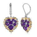 Karis African Amethyst and Multi Gemstone 4.20 ctw Heart of Elegance Earrings in 18K YG Plated and Platinum Bond - Sticky add to cart bar