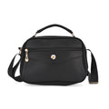 Black Faux Leather Multi Pocket Crossbody Bag (10.2"x3.15"x7.7") - Sticky add to cart bar
