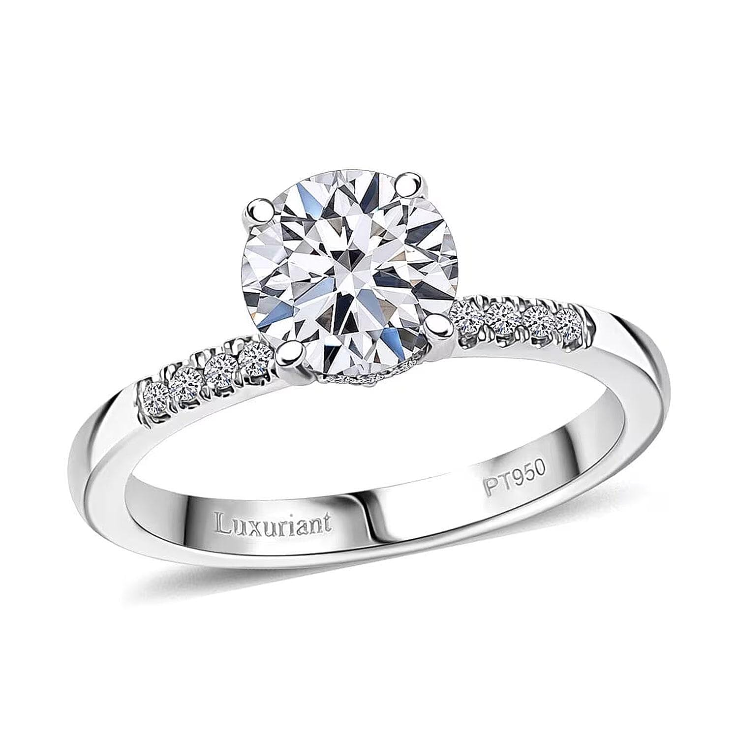 950 Platinum Luxuriant Lab Grown Diamond (E-F, VS) Ring (Size 10.0) 1.50 ctw