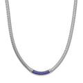 Blue Austrian Crystal Snake Chain Necklace (20-22 Inches) in Stainless Steel - Sticky add to cart bar