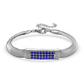 Blue Austrian Crystal Snake Chain Bracelet in Stainless Steel (7.5-9.5In) - Sticky add to cart bar