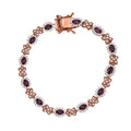 Epic Deal AAA Radiant Ember Garnet, White Zircon Bracelet in 18K Vermeil RG Over Sterling Silver (7.25 In) 7.60 ctw - Sticky add to cart bar