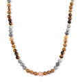 Multi Gemstone 210.00 ctw Beads Necklace in Rosetone 18-20 Inches - Sticky add to cart bar