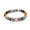 Multi Gemstone 90.00 ctw Beads Stretch Bracelet in Rosetone (6.5-7In) - Sticky add to cart bar