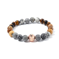 Multi Gemstone 90.00 ctw Beads Stretch Bracelet in Rosetone (6.5-7In)