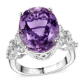 Karis Rose De France Amethyst, White Zircon Ring Platinum Bond (Size 10.0) 9.70 ctw - Sticky add to cart bar