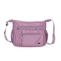 Black Multi Pocket Nylon Crossbody Bag (11.8"x3.94"x9.45") with Shoulder Strap