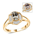 D'Joy AAA Turkizite, Moissanite Fancy Ring in 18K Vermeil YG Over Sterling Silver (Size 10.0) 1.10 ctw - Sticky add to cart bar