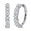 D'Joy Moissanite 4.75 ctw Stars and Constellations Hoop Earrings in Rhodium Over Sterling Silver - Sticky add to cart bar