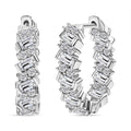 D'Joy Moissanite 3.15 ctw Wave Earrings in Rhodium Over Sterling Silver - Sticky add to cart bar