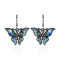 Abalone Shell Lever Back Earrings in Silvertone and Stainless Steel - Sticky add to cart bar