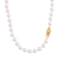 White Shell Pearl Necklace with Leopard Lock in Goldtone (20 Inches) - Sticky add to cart bar