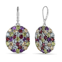 EverTrue Multi Gemstone Earrings in Platinum Bond 12.60 ctw