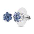 D'Joy Premium Ceylon Blue Sapphire 1.00 ctw Moonlit Earrings in Rhodium Over Sterling Silver - Sticky add to cart bar
