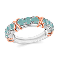Grandidierite 1.08 ctw XOXO Ring in 18K Vermeil RG and Rhodium Over Sterling Silver (Size 10) 1