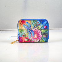 Set of 2 Multi Color Dragonfly Pattern Long Wallet and Small Wallet