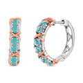 Grandidierite XOXO Hoop Earrings in 18K Vermeil RG and Rhodium Over Sterling Silver 1.44 ctw - Sticky add to cart bar