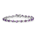 Karis African Amethyst and Rainbow Moonstone 9.85 ctw Bracelet in Platinum Bond (7.25 In) - Sticky add to cart bar