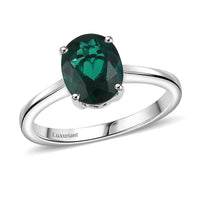 AAA Luxuriant Lab Grown Emerald 2.17 ctw Solitaire Ring in 10K White Gold (Size 10.0)