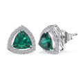 AAA Lab Grown Emerald and Luxuriant Lab Grown Diamond G-H SI 2.25 ctw Earrings in 10K White Gold - Sticky add to cart bar