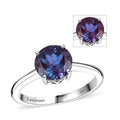 Certified & Appraised 10K White Gold AAA Asscher Cut Luxuriant Lab Grown Alexandrite Solitaire Ring (Size 10.0) 2.95 ctw - Sticky add to cart bar