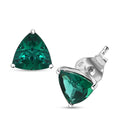 Certified & Appraised AAA Luxuriant Lab Grown Emerald 1.79 ctw Solitaire Stud Earrings in 10K White Gold - Sticky add to cart bar
