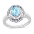 Luxoro Premium Mangoro Aquamarine and G-H I2 Diamond 1.70 ctw Ring in 10K White Gold (Size 10) 1 - Sticky add to cart bar
