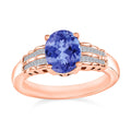 Luxoro Premium Tanzanite and G-H I2 Diamond Ring in 10K Rose Gold (Size 10.0) 2.10 ctw - Sticky add to cart bar