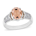 Luxoro Premium Marropino Morganite, Natural Champagne and White Diamond I2 2.23 ctw Ring in 14K White Gold (Size 10) 2 - Sticky add to cart bar