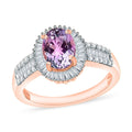 Premium Martha Rocha Kunzite and Diamond 1.81 ctw Halo Ring in 18K Vermeil Rose Gold Over Sterling Silver (Size 10) 1 - Sticky add to cart bar