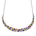 GP Royal Art Deco Collection Multi Gemstone 26.75 ctw Necklace in Rhodium Over Sterling Silver 18 Inches - Sticky add to cart bar