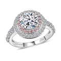 IGI Certified Luxuriant Lab Grown White and Pink Diamond VS 3.00 ctw Radiant Halo Ring in 950 Platinum - Sticky add to cart bar