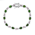 Chrome Diopside and Orissa Rhodolite Garnet 5.50 ctw Bracelet in Rhodium Over Sterling Silver (6.50 In) - Sticky add to cart bar