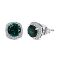 AAA Luxuriant Lab Grown Emerald and G-H SI Lab Grown Diamond 2.58 ctw Earrings in 10K White Gold - Sticky add to cart bar