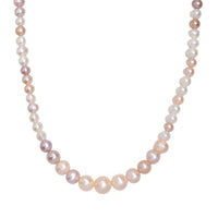 Multi Color Freshwater Pearl Sunrise Bloom Necklace in 18K Vermeil Yellow Gold Over Sterling Silver 18 Inches