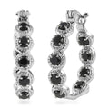 EverTrue Thai Black Spinel Hoop Earrings in Stainless Steel 4.00 ctw - Sticky add to cart bar