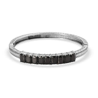 Shungite 5.15 ctw Bangle Bracelet in Stainless Steel (6.50 In)