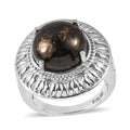 Matrix Silver Shungite Ring in Stainless Steel (Size 10.0) 9.50 ctw - Sticky add to cart bar