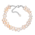 Multi Color Freshwater Pearl Bracelet in Stainless Steel (7.25 In) - Sticky add to cart bar