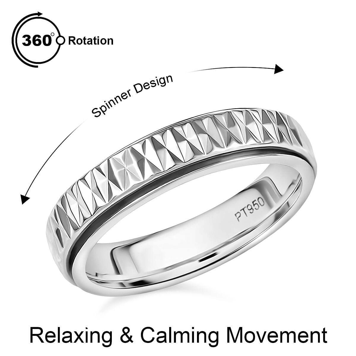 Rhapsody 950 Platinum Band Ring 6.37 Grams