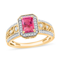 Royal Ruby and White Zircon 2.54 ctw Ring in 18K Vermeil Rose Gold Over Sterling Silver (Size 10.0)