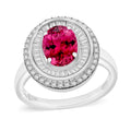 Luxoro Premium Ouro Fino Rubellite and G-H I2 Diamond 2.85 ctw Ring in 14K White Gold - Sticky add to cart bar