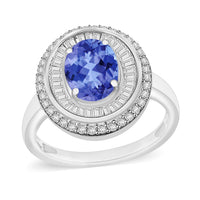 Luxoro Premium Tanzanite and G-H I2 Diamond 2.49 ctw Ring in 10K White Gold 2
